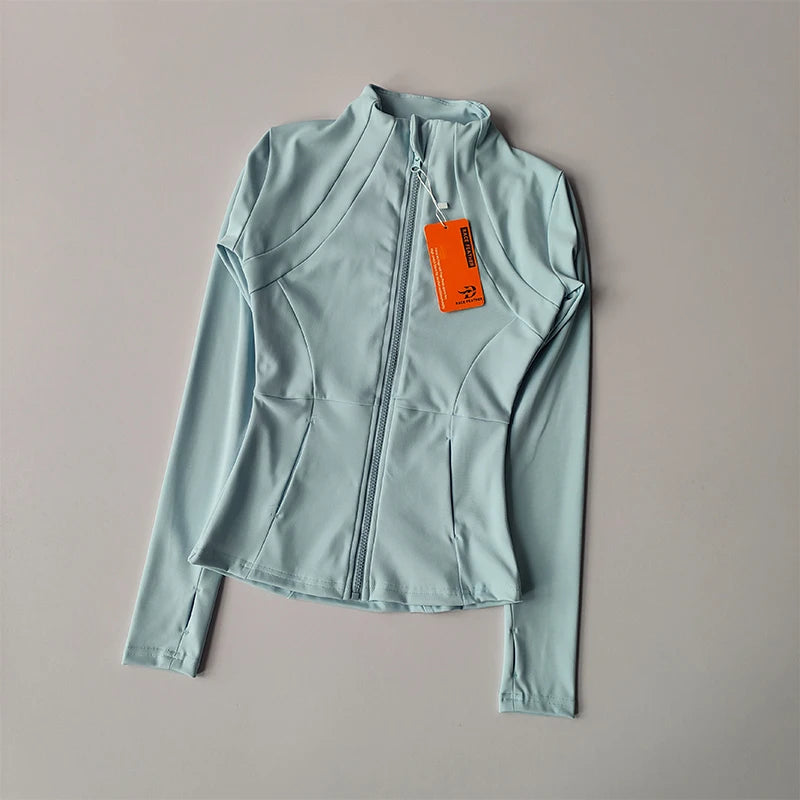 Women's Slim Fit Breathable Nylon Sports Jacket with Zipper