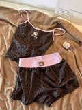 Women's Hello Kitty Leopard Print Camisole and Shorts Pajama Set