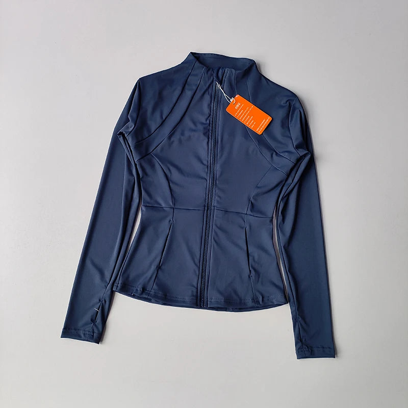 Women's Slim Fit Breathable Nylon Sports Jacket with Zipper
