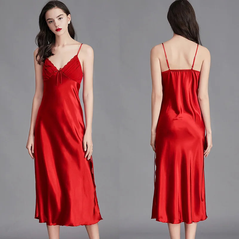 Sleeveless Silk Night Gown
