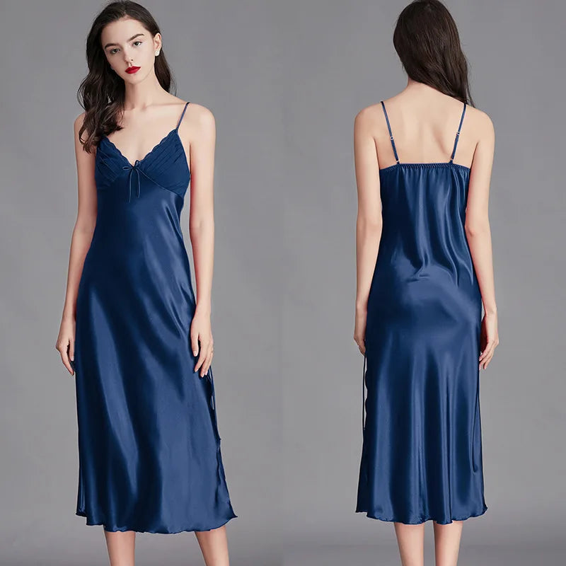 Sleeveless Silk Night Gown