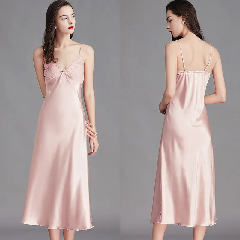 Sleeveless Silk Night Gown