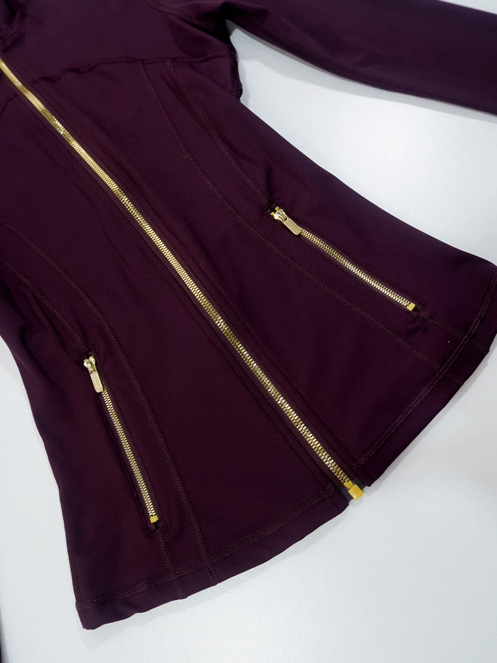 Women's Yoga Jacket and Pants Set with Gold Zipper