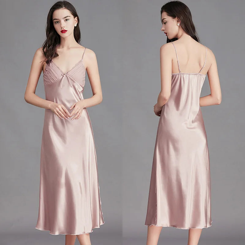 Sleeveless Silk Night Gown