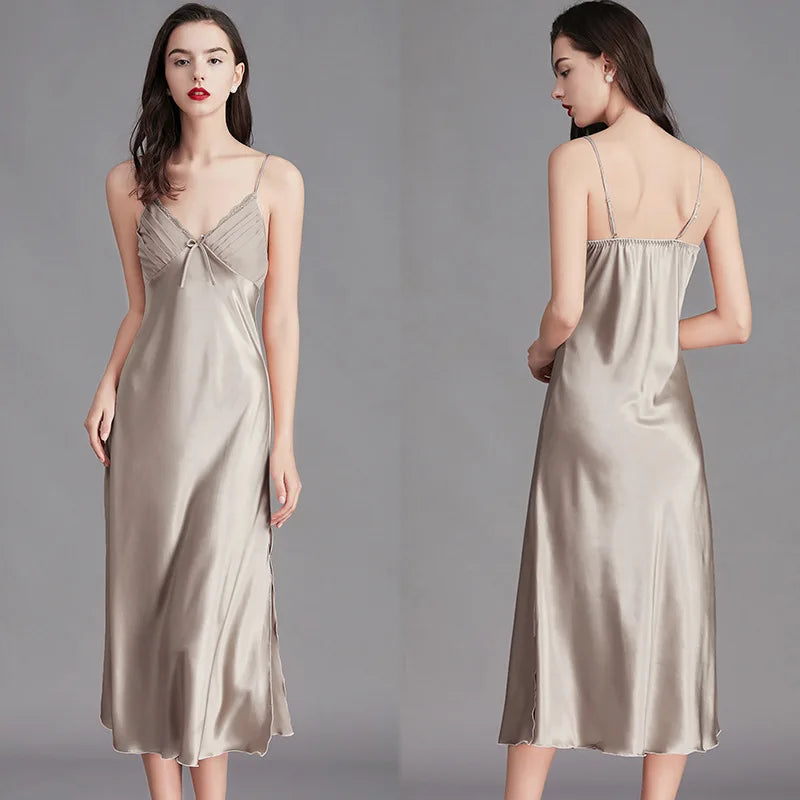 Sleeveless Silk Night Gown