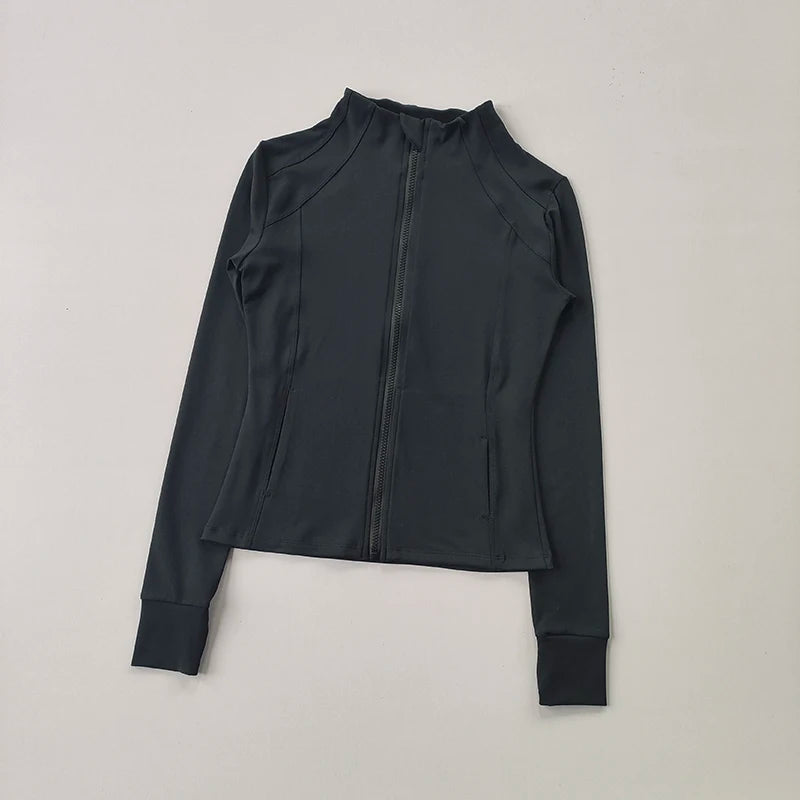 Women's Slim Fit Breathable Nylon Sports Jacket with Zipper