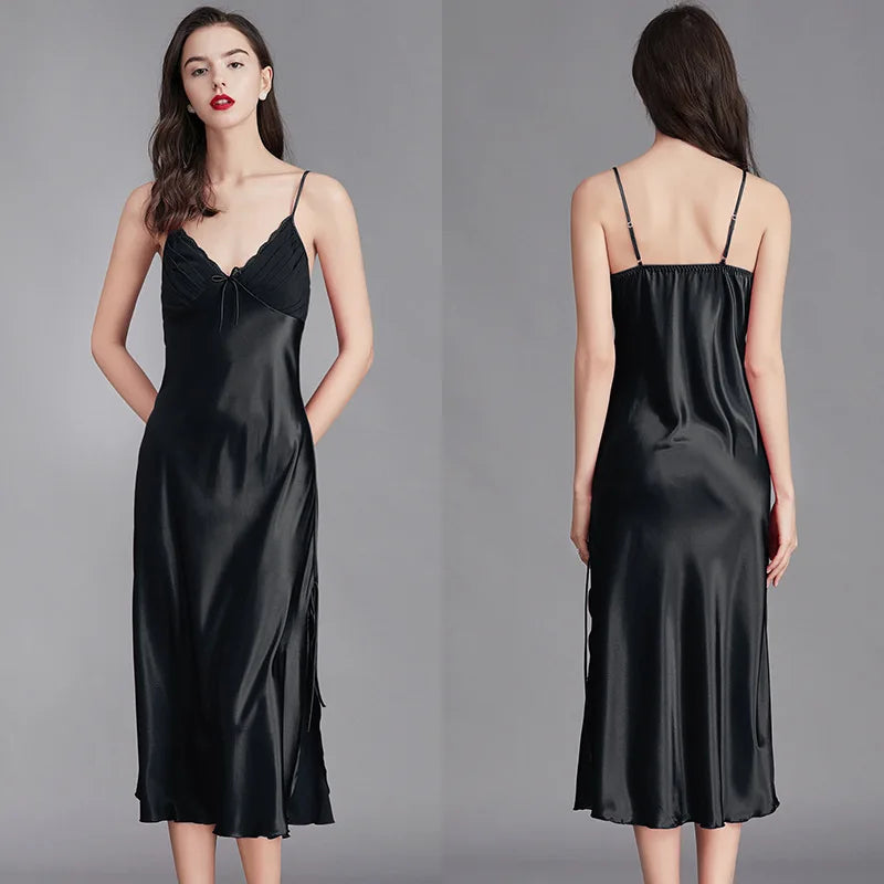 Sleeveless Silk Night Gown